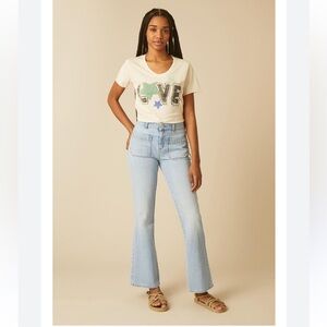 Leon & Harper High Rise flared light wash denim jeans size 36 US 4